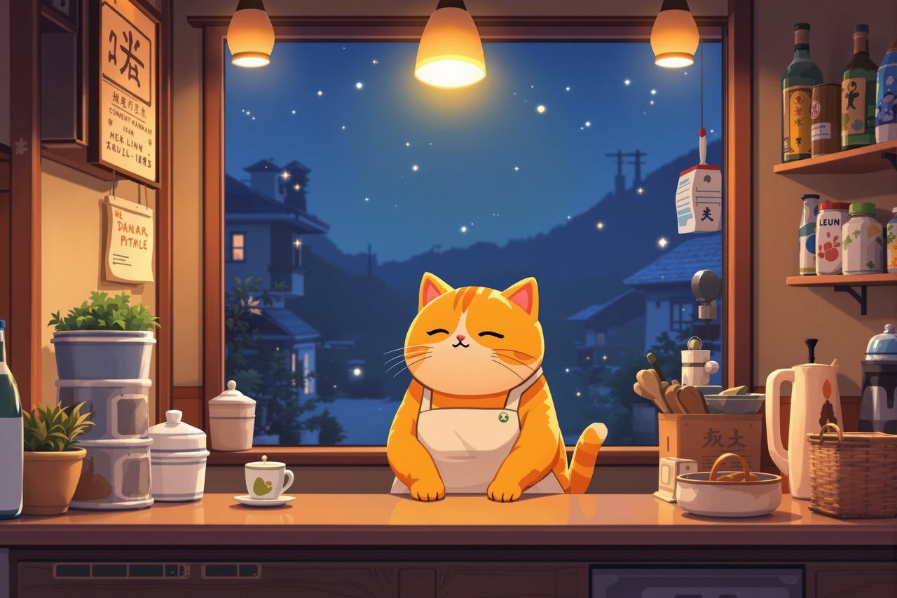 红果 - 深夜食堂·猫町篇 - 深夜疗愈动漫短剧封面